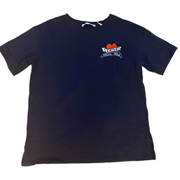 Sandro Paris Love Never Dies Graphic Embroidered Tee Shirt Size Small - Picture 5 of 5